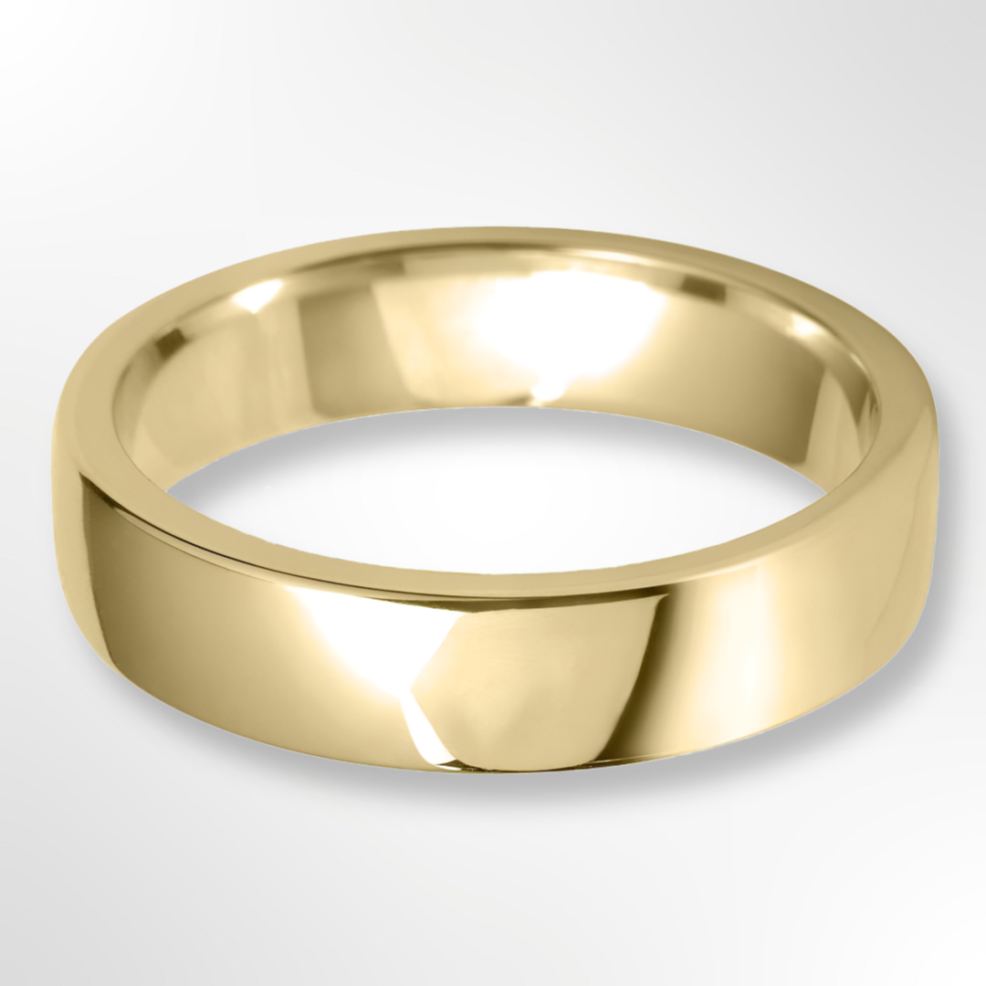 Classic Cushion Profile Wedding Ring Yellow Gold 5.0mm