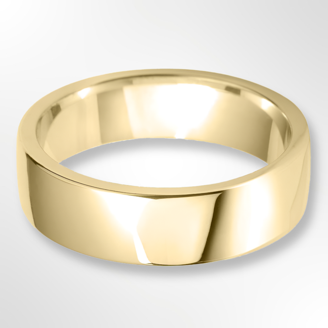 Classic Cushion Profile Wedding Ring Yellow Gold 6.0mm