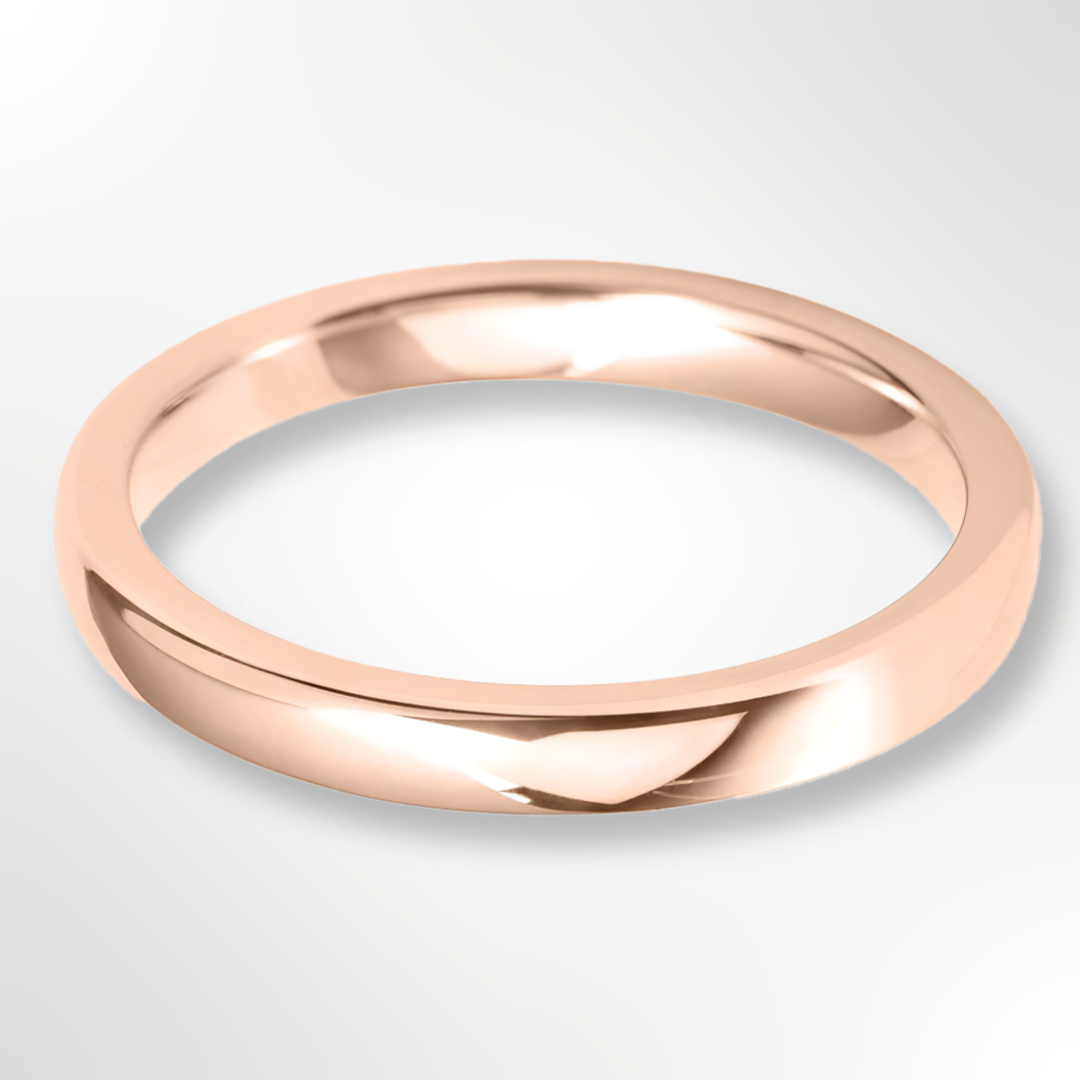 Classic Cushion Profile Wedding Ring Rose Gold 2.5mm