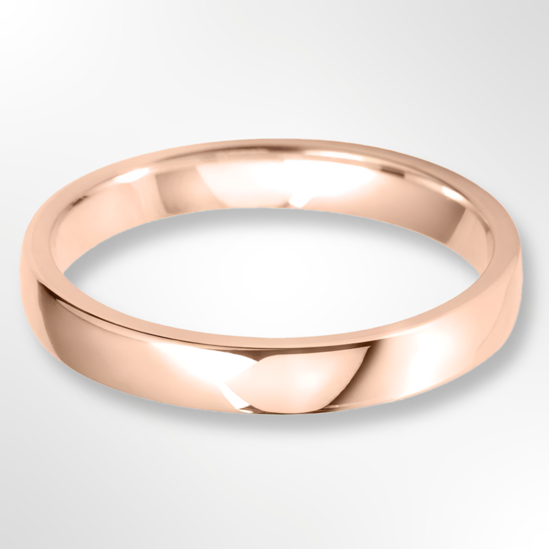 Classic Cushion Profile Wedding Ring Rose Gold 3.0mm