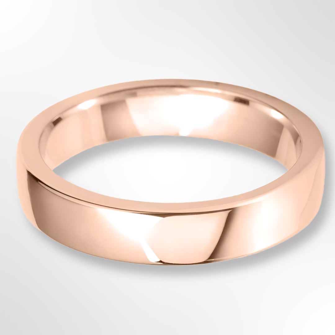 Classic Cushion Profile Wedding Ring Rose Gold 4.0mm