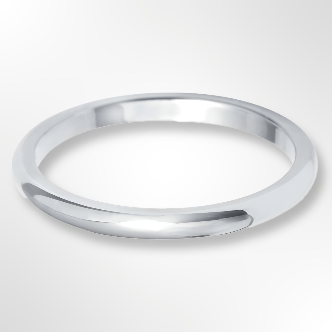 D Shape Wedding Ring Platinum 2.0mm