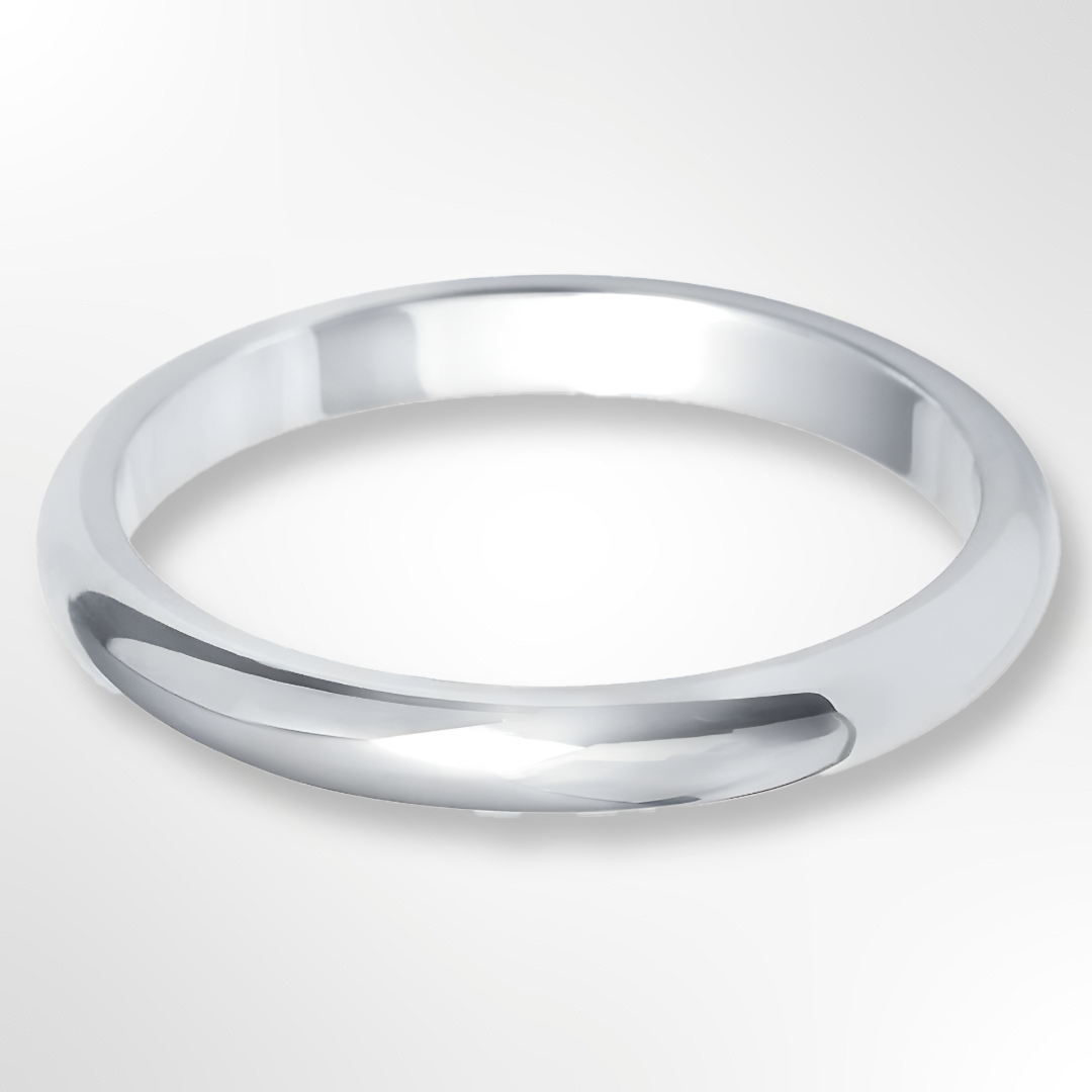 D Shape Wedding Ring Platinum 2.5mm