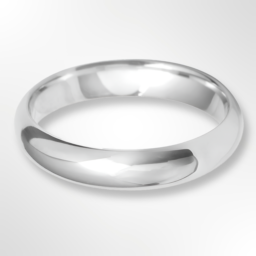 D Shape Wedding Ring Platinum 4.0mm