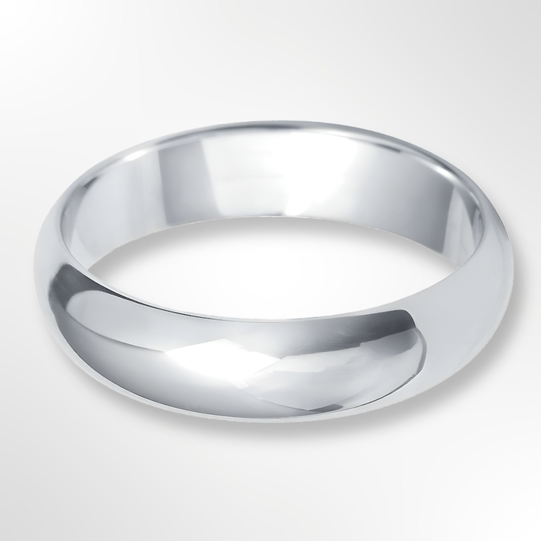 D Shape Wedding Ring Platinum 5.0mm