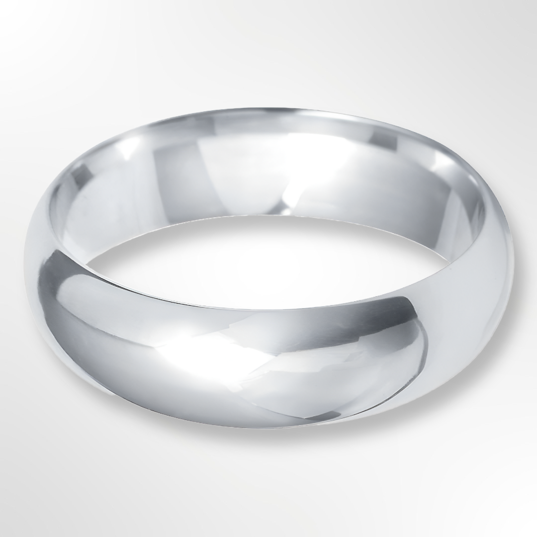 D Shape Wedding Ring Platinum 6.0mm