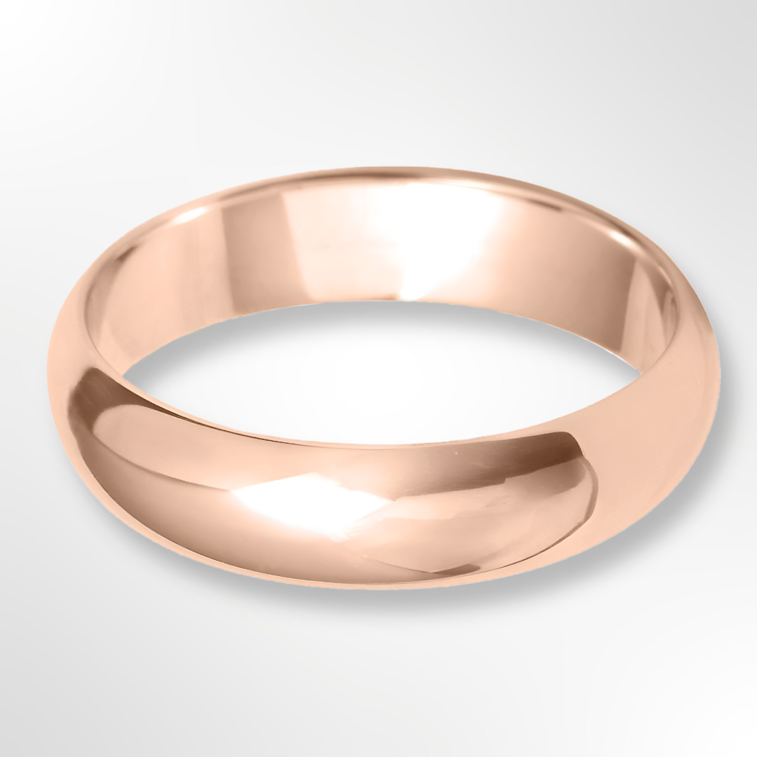 D Shape Wedding Ring Rose Gold 5.0mm