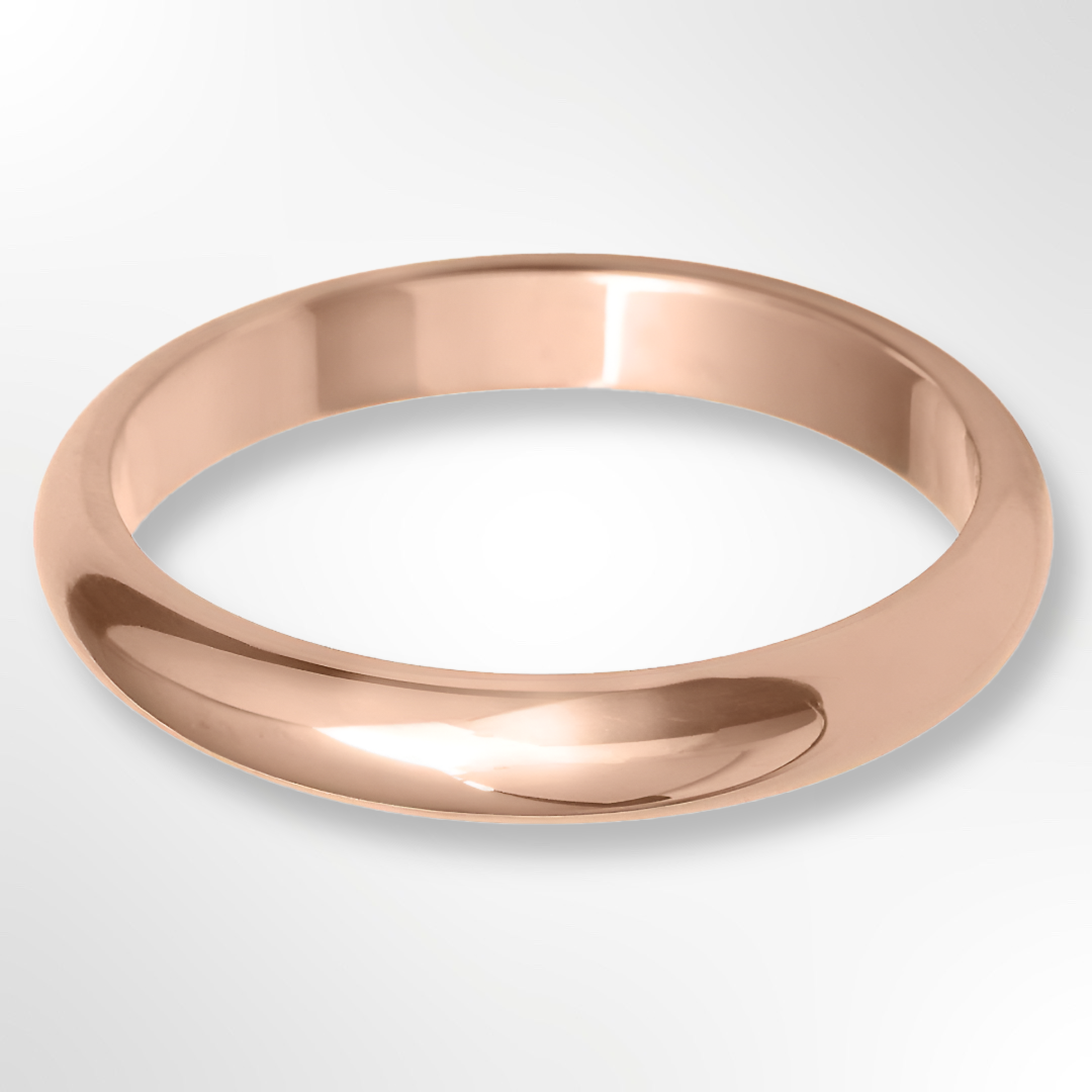 D Shape Wedding Ring Rose Gold 3.0m