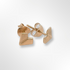 Sterling Silver Yellow Gold Plated Satin and Polished Finish V Shaped Stud Earrings