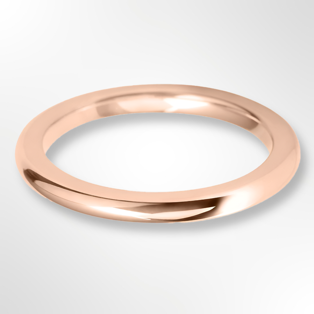 Heavy Court Wedding Ring Rose Gold 2.0mm