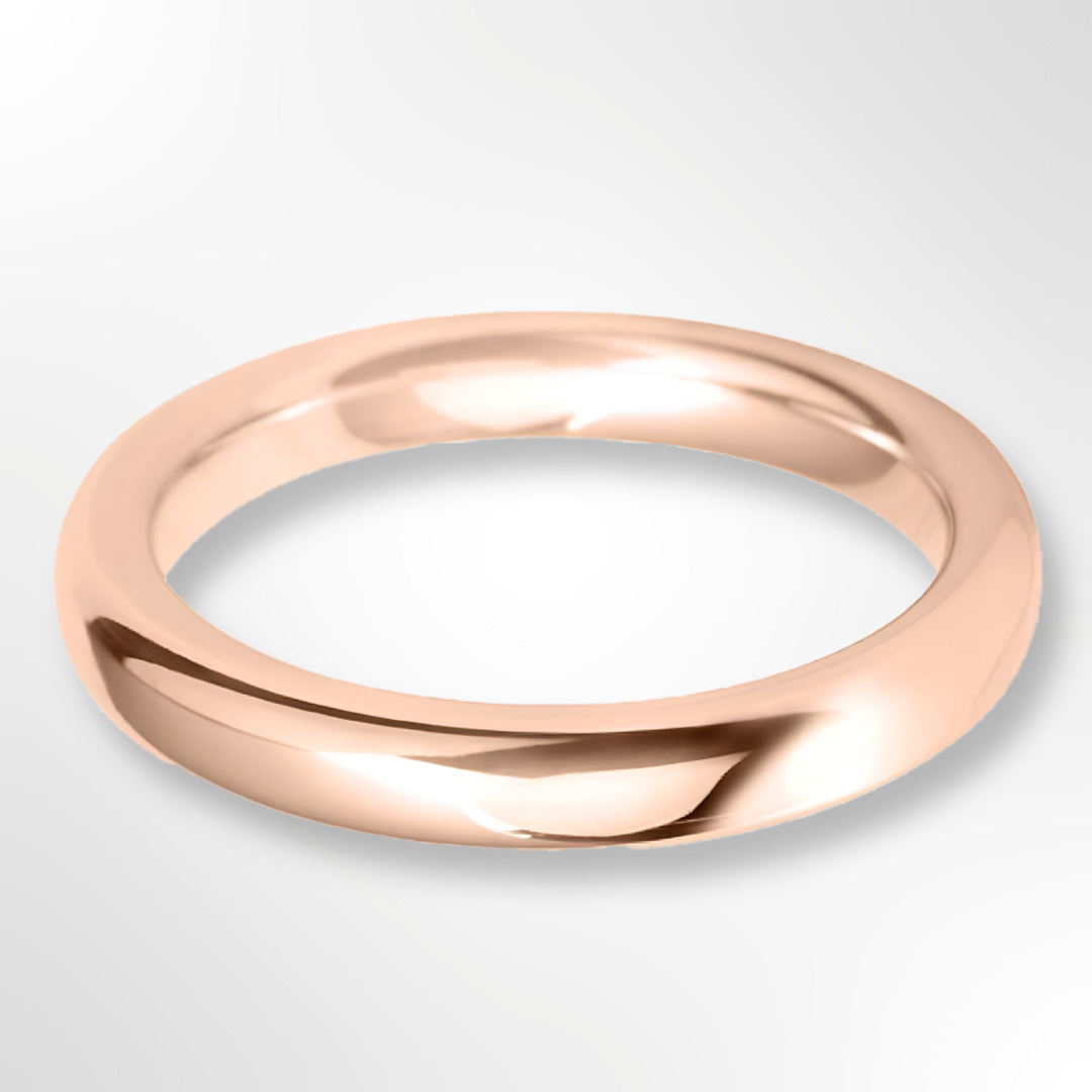 Heavy Court Wedding Ring Rose Gold 3.0mm