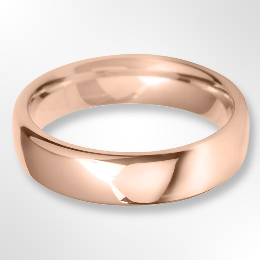 Heavy Court Wedding Ring Rose Gold 6.0mm