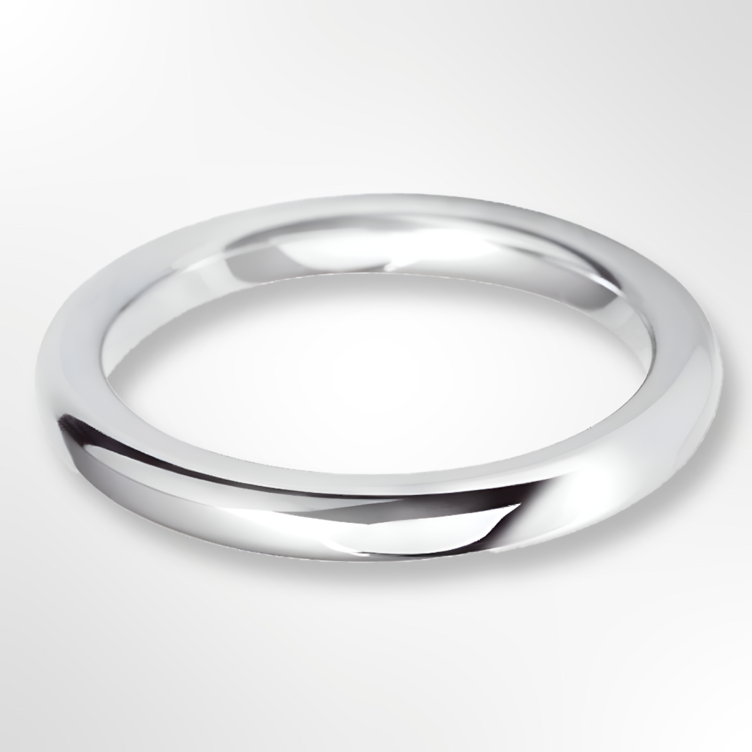 Heavy Court Wedding Ring White Gold 2.5mm
