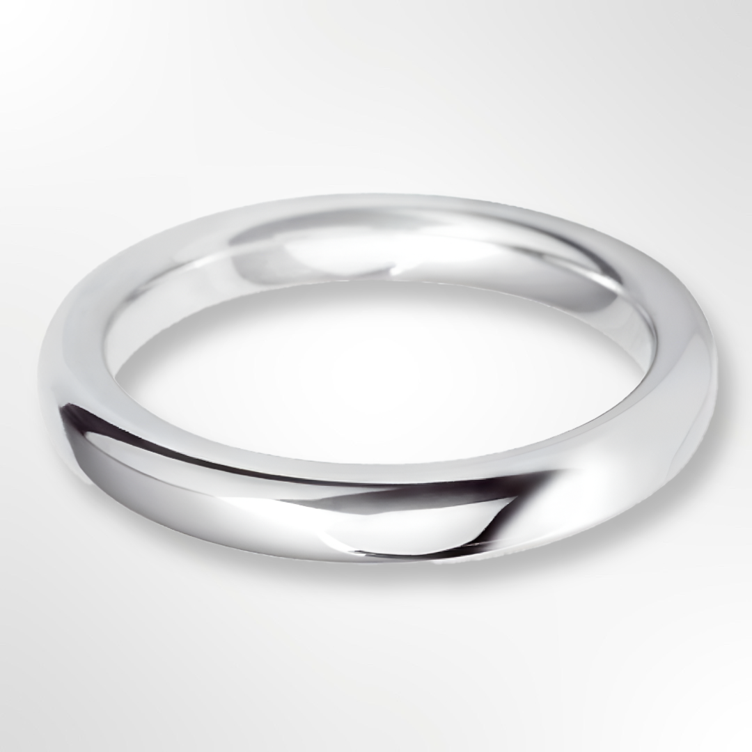 Heavy Court Wedding Ring White Gold 3.0mm