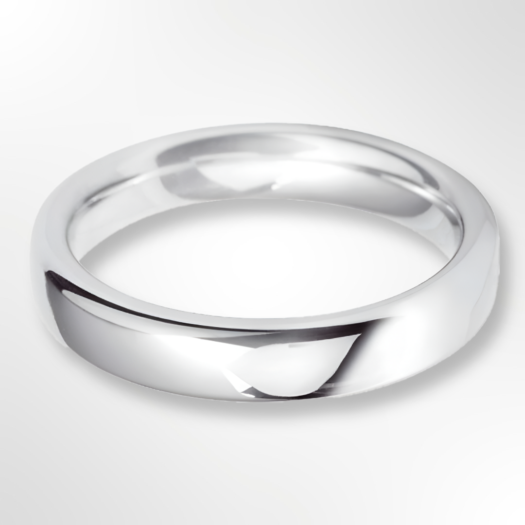 Heavy Court Wedding Ring White Gold 4.0mm