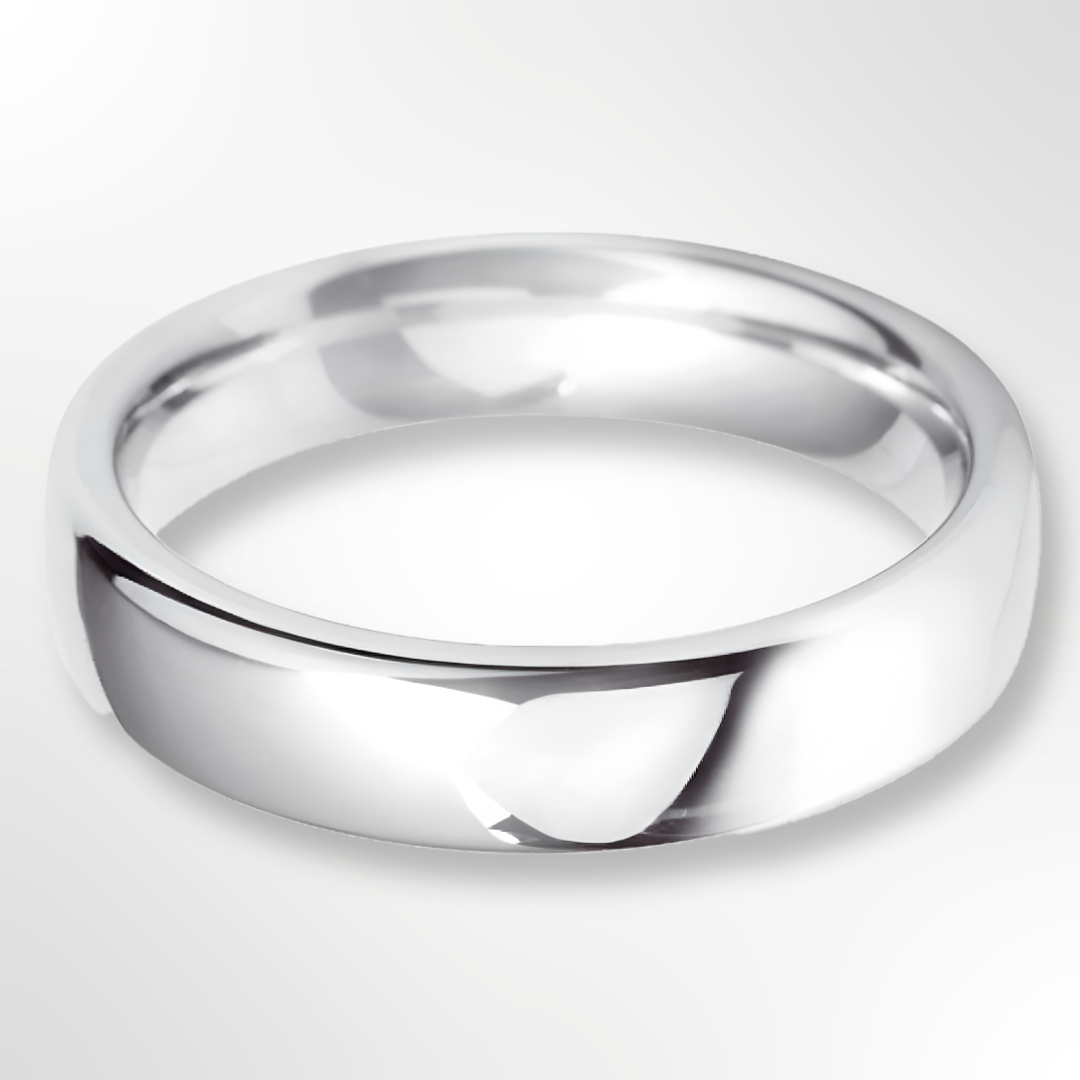 Heavy Court Wedding Ring White Gold 5.0mm