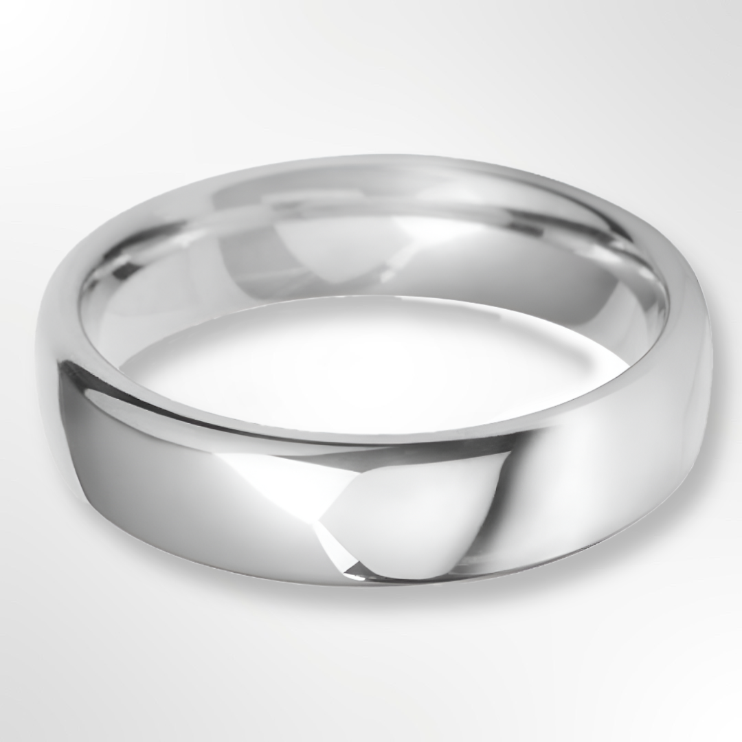 Heavy Court Wedding Ring White Gold 6.0mm