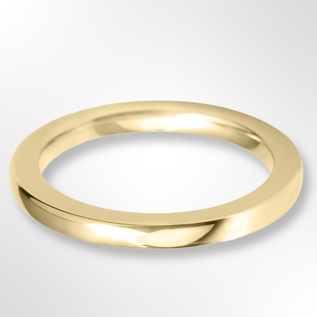 Heavy Cushion Profile Wedding Ring Yellow Gold 2.0mm