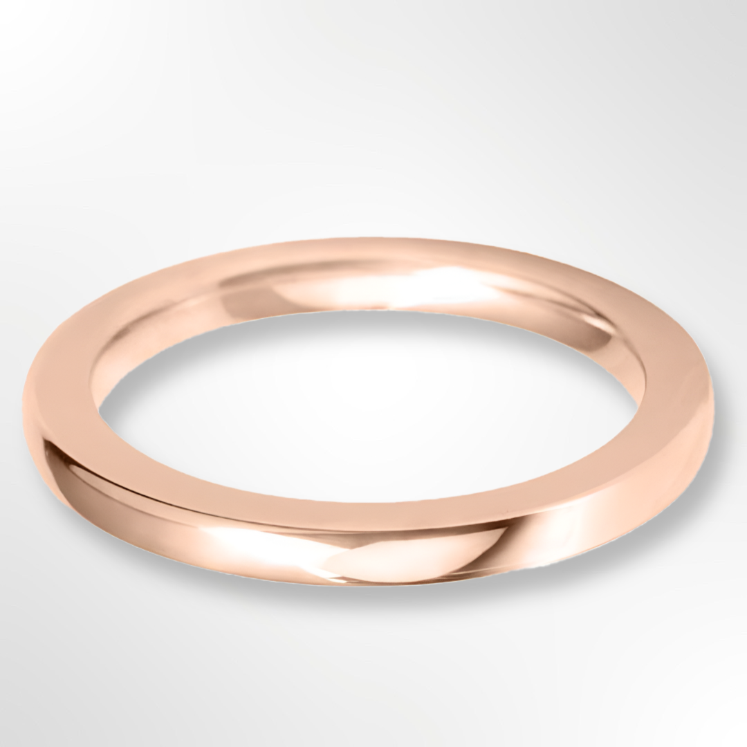 Heavy Cushion Profile Wedding Ring Rose Gold 2.0mm
