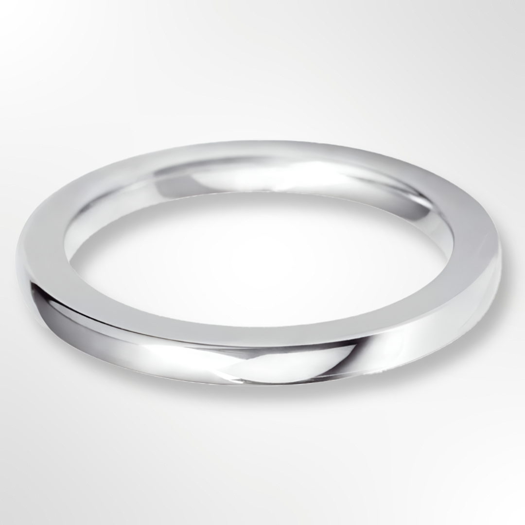 Heavy Cushion Profile Wedding Ring White Gold 2.0mm