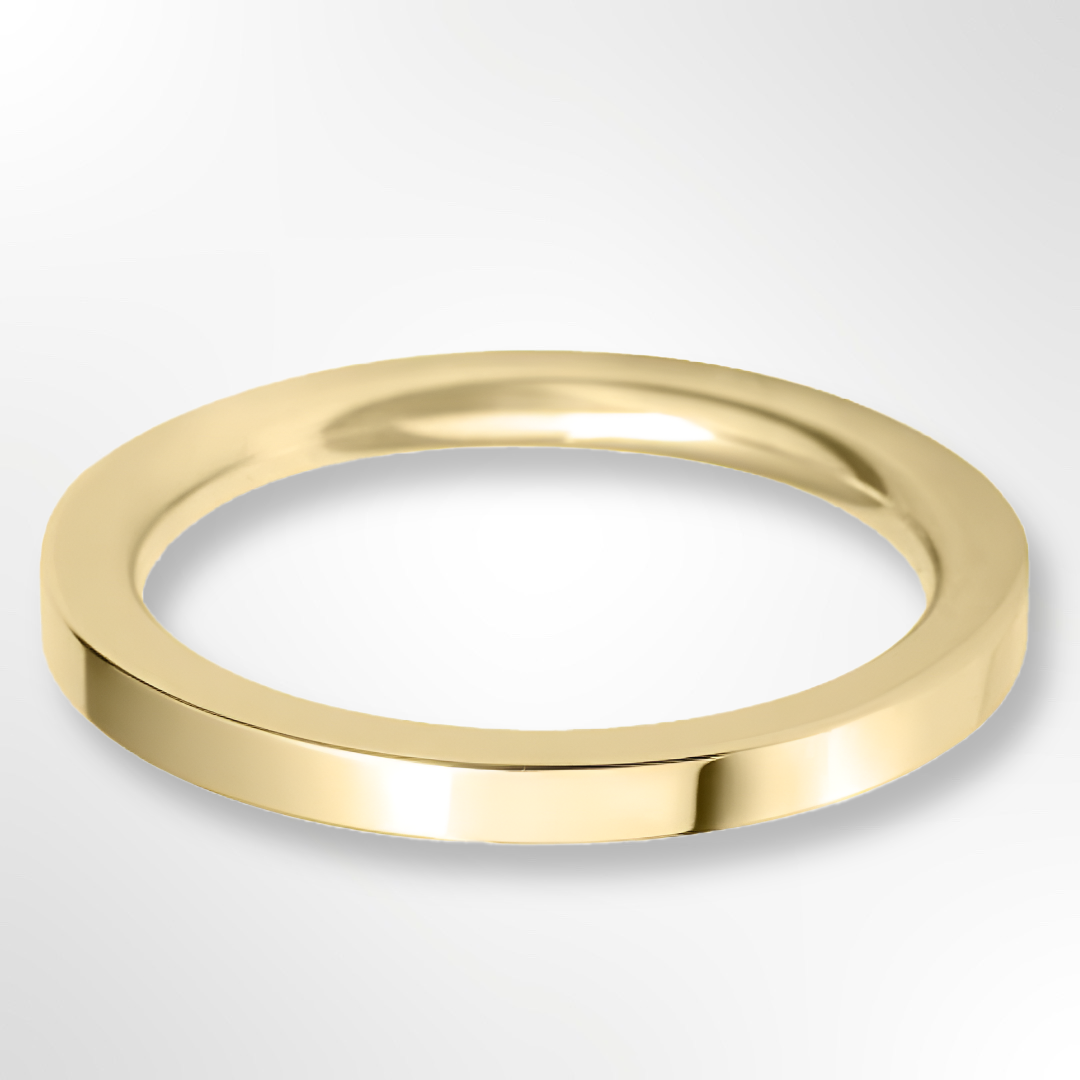 Heavy Flat Court Wedding Ring Gold 2.0mm