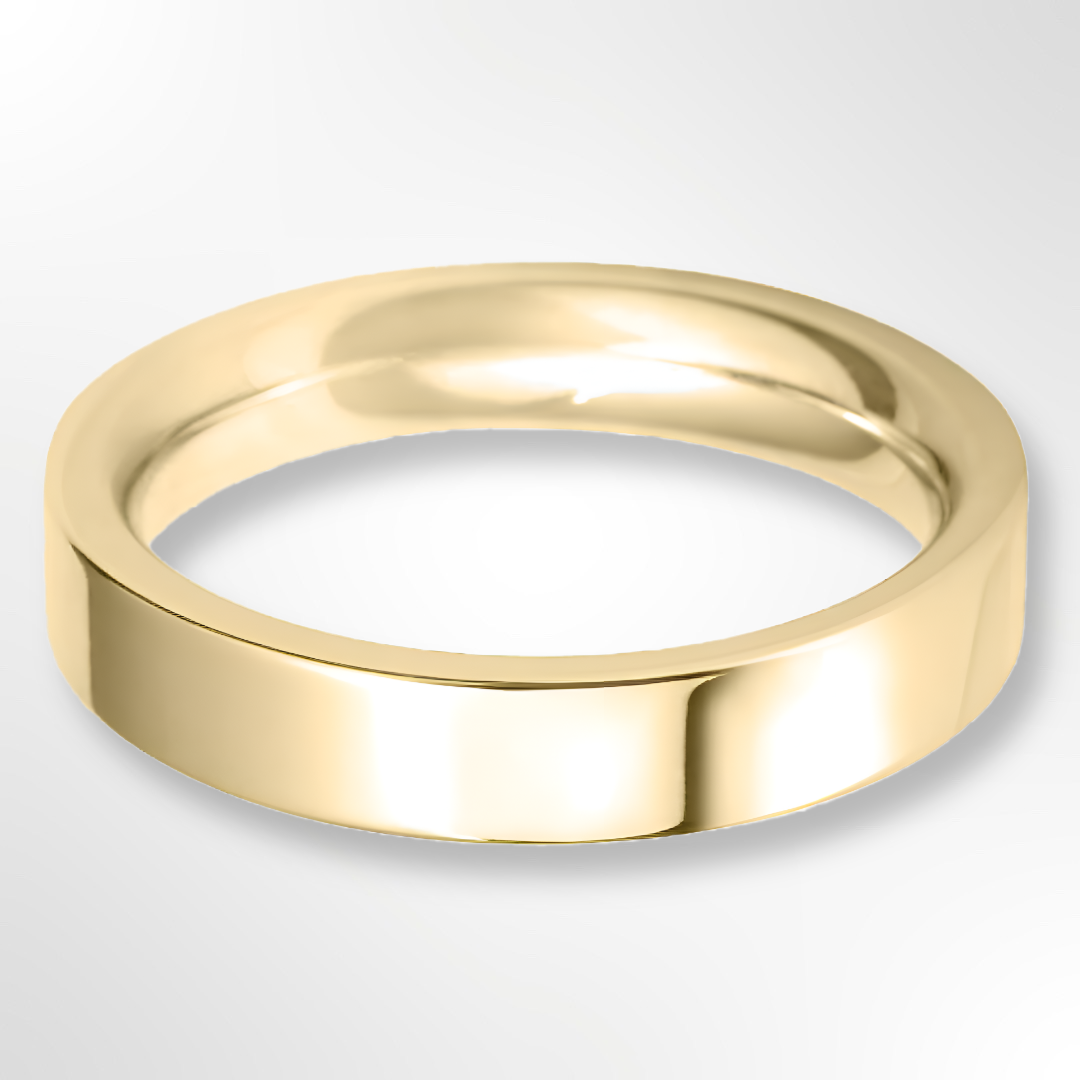 Heavy Flat Court Wedding Ring Gold 4.0mm