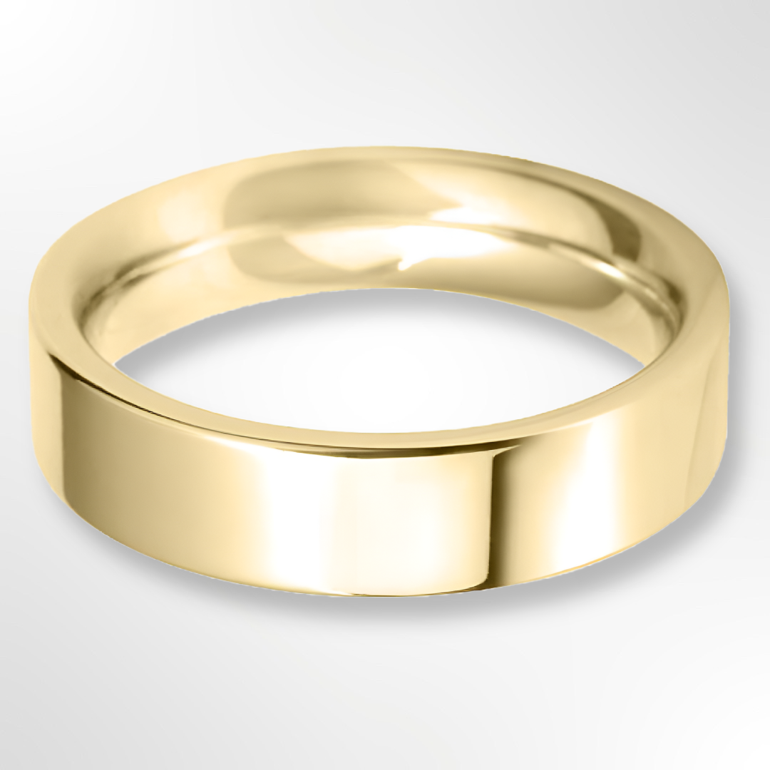 Heavy Flat Court Wedding Ring Gold 5.0mm