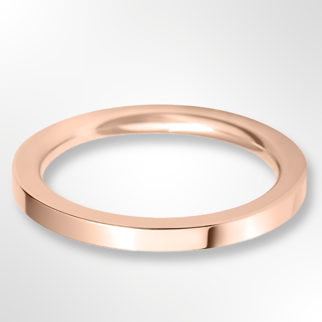 Heavy Flat Court Wedding Ring Rose Gold 2.0mm