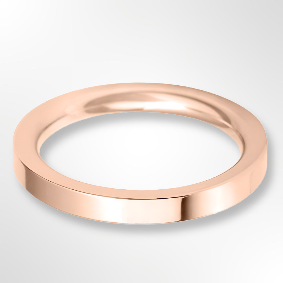 Heavy Flat Court Wedding Ring Rose Gold 2.5mm