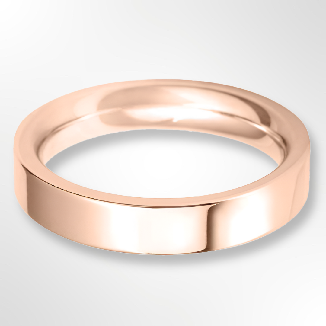 Heavy Flat Court Wedding Ring Rose Gold 4.0mm