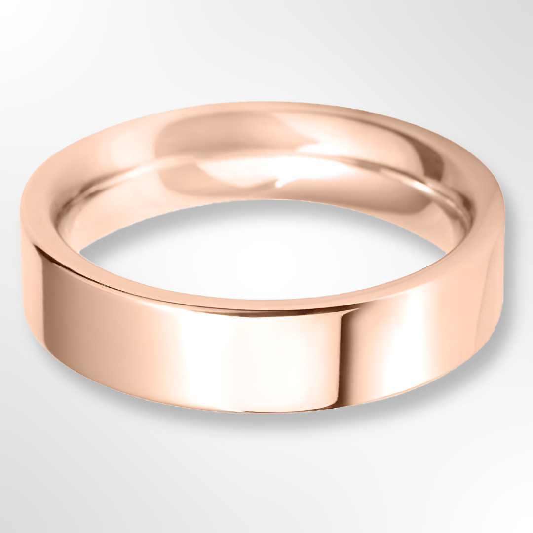 Heavy Flat Court Wedding Ring Rose Gold 5.0mm