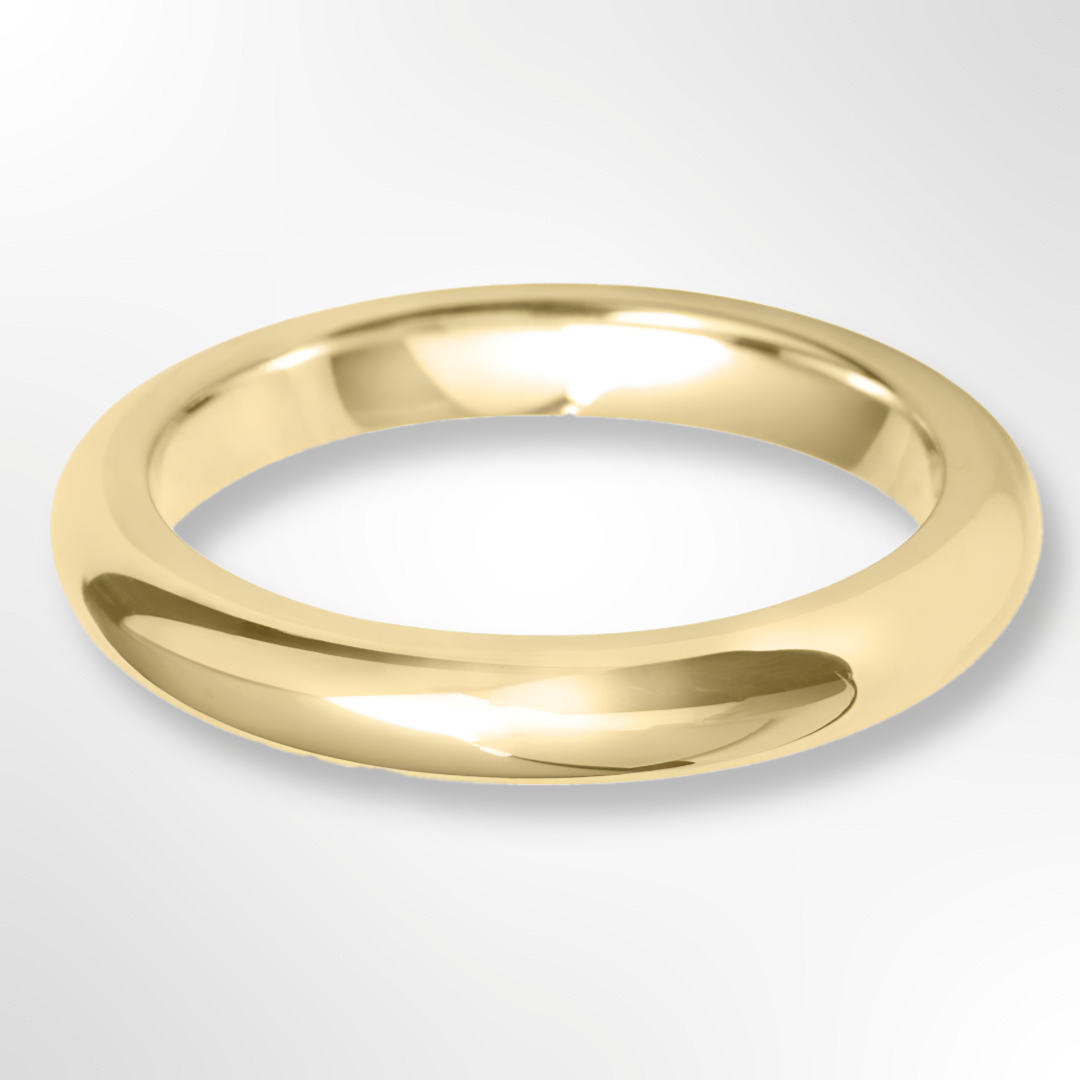 Heavy Paris Profile Wedding Ring Yellow Gold 3.0mm