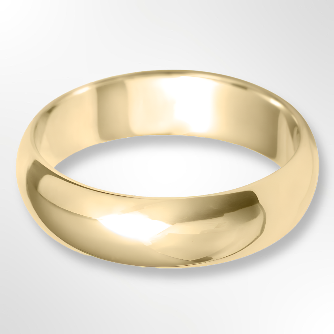 Heavy Paris Profile Wedding Ring Yellow Gold 6.0mm