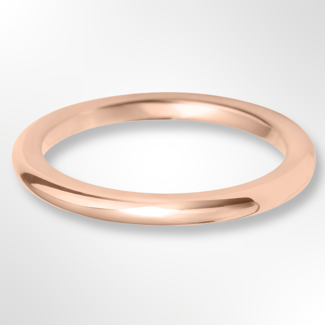 Heavy Paris Profile Wedding Ring Rose Gold 2.0mm