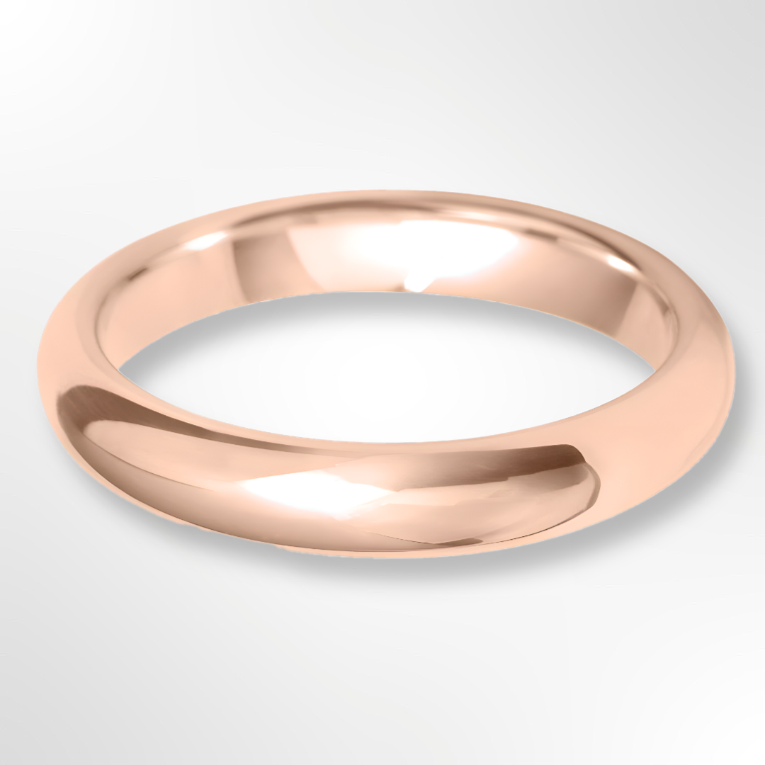 Heavy Paris Profile Wedding Ring Rose Gold 4.0mm