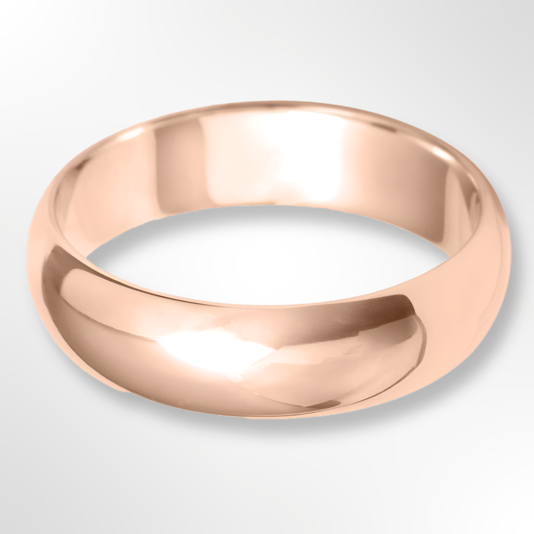 Heavy Paris Profile Wedding Ring Rose Gold 6.0mm