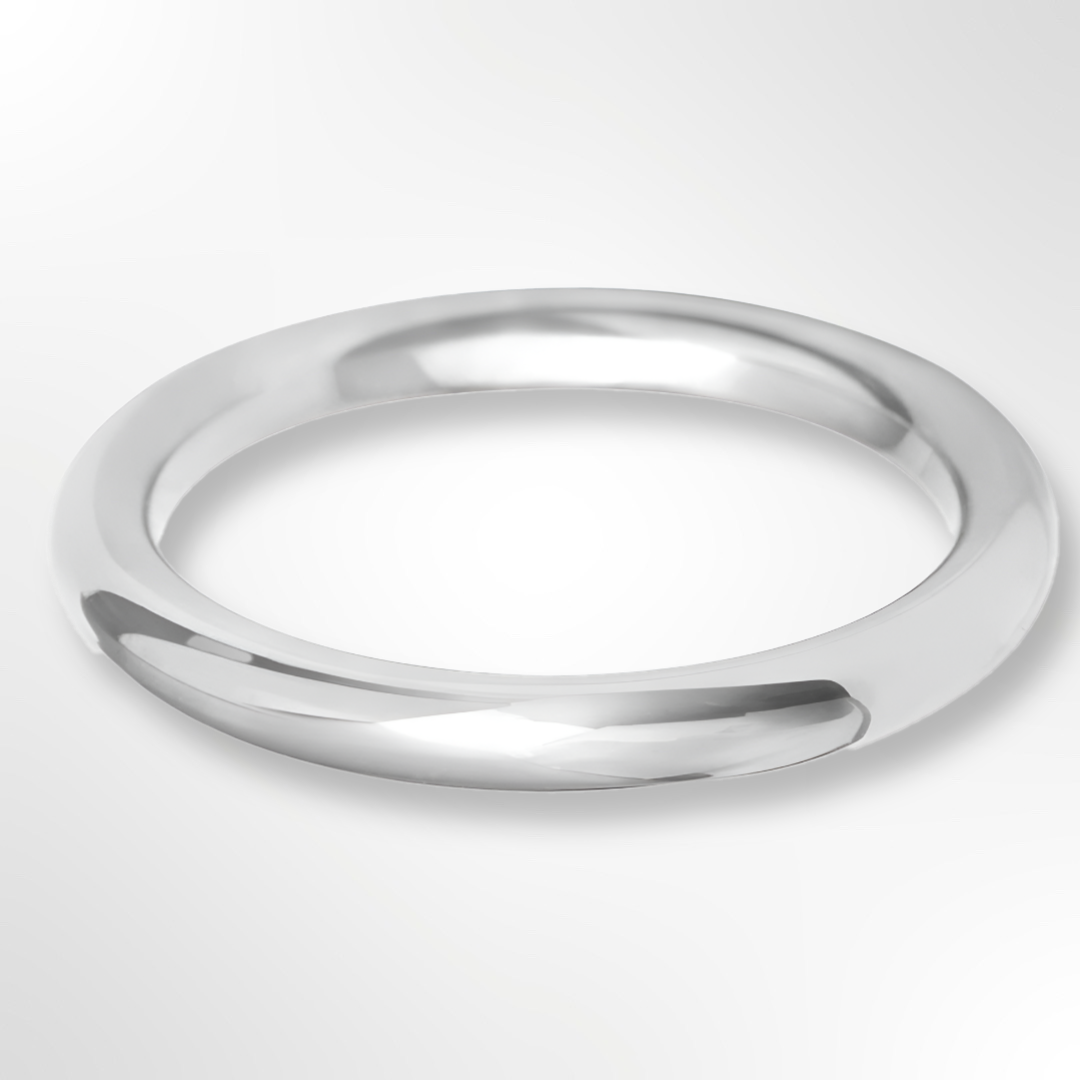 Heavy Paris Profile Wedding Ring White Gold 2.5mm