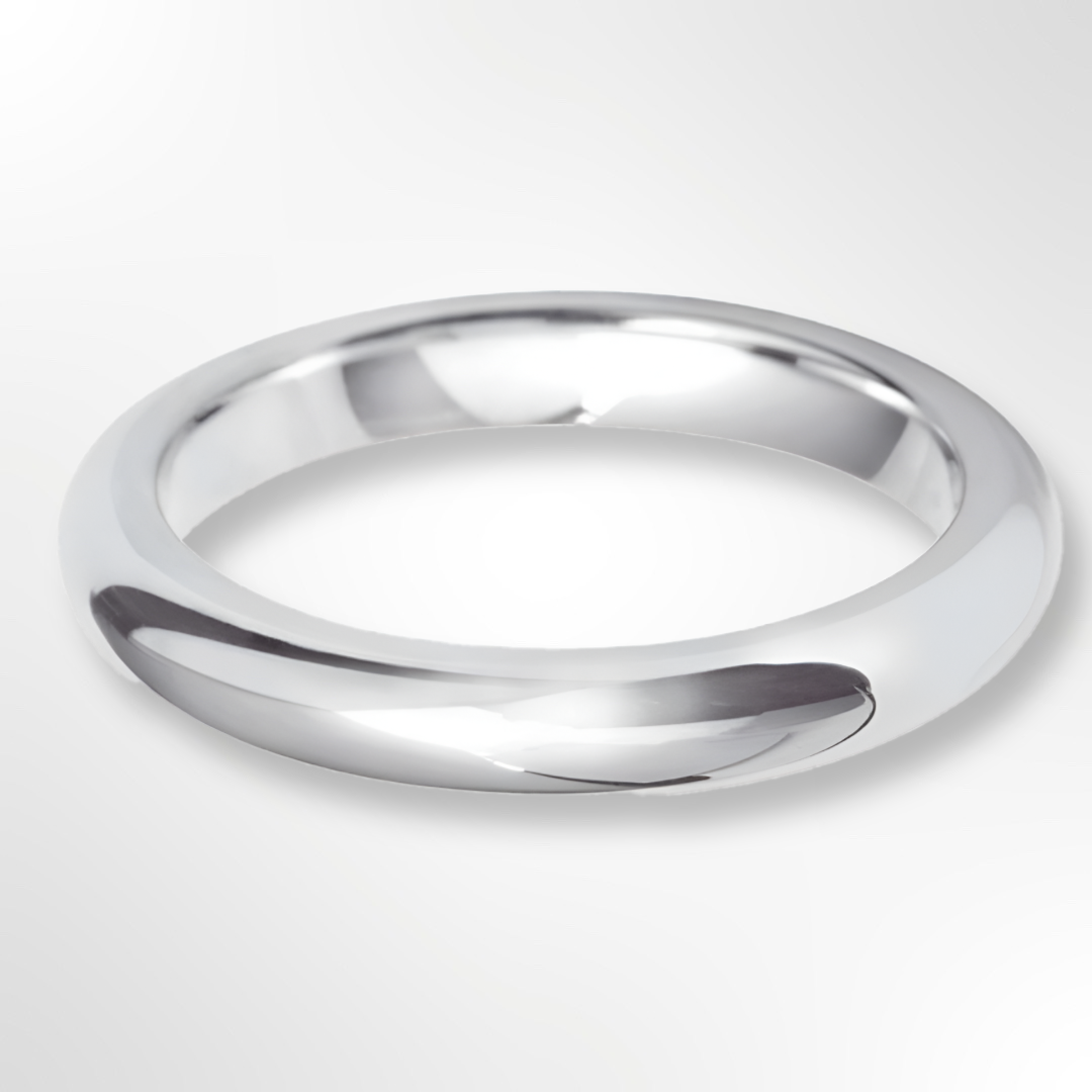 Heavy Paris Profile Wedding Ring White Gold 3.0mm
