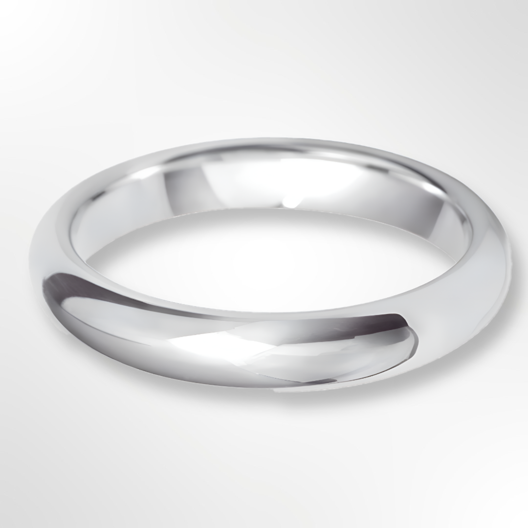 Heavy Paris Profile Wedding Ring White Gold 4.0mm