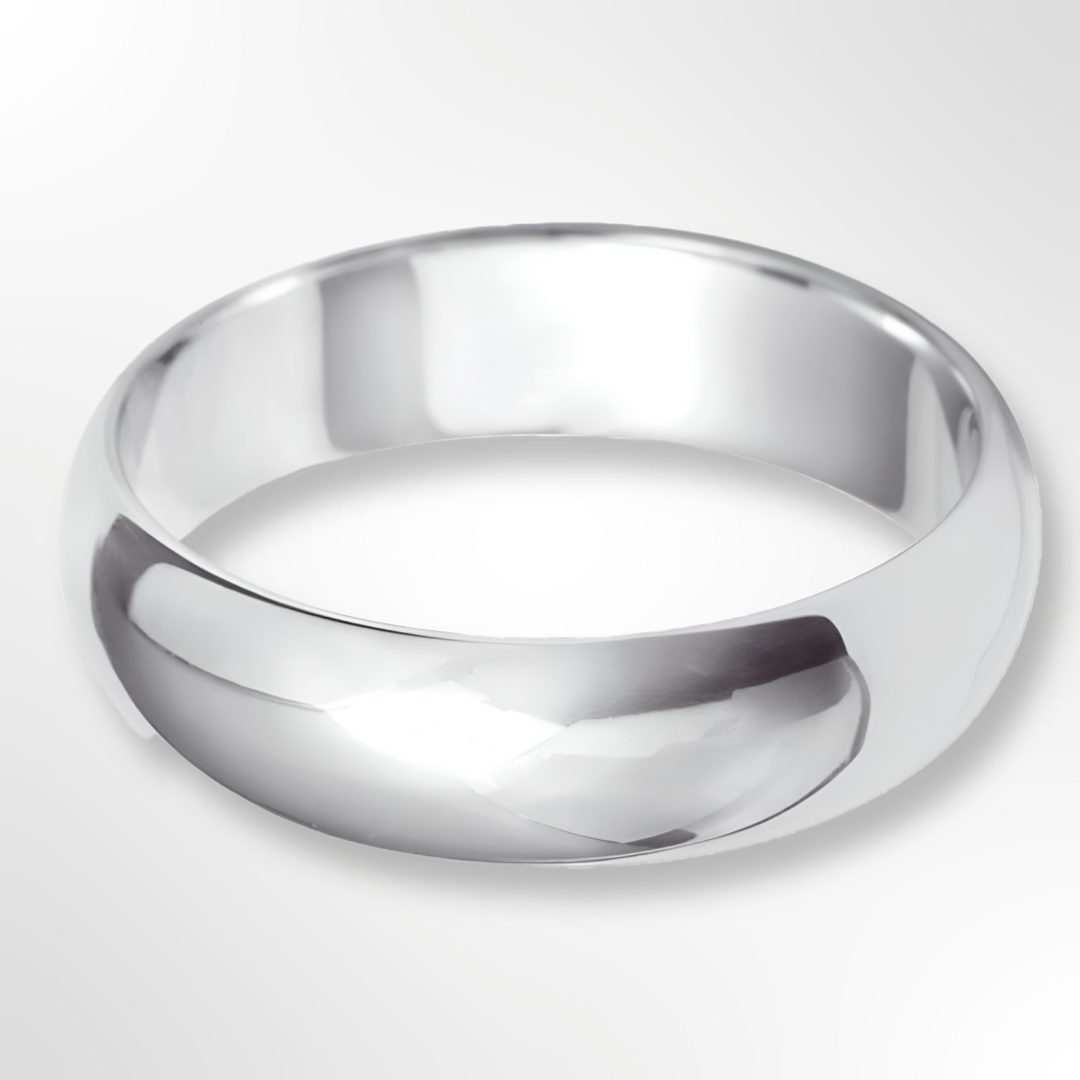 Heavy Paris Profile Wedding Ring White Gold 6.0mm