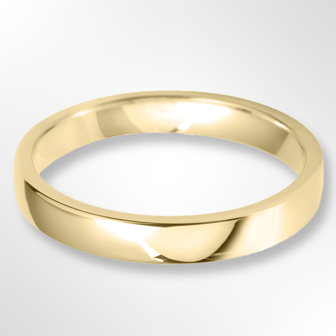 Light Cushion Profile Wedding Ring Yellow Gold 3.0mm