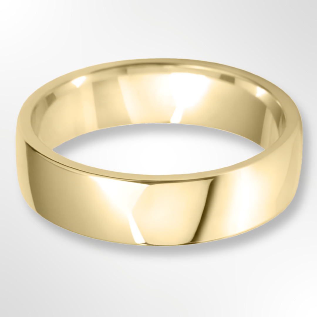 Light Cushion Profile Wedding Ring Yellow Gold 5.0mm