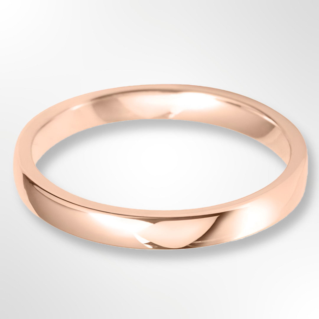 Light Cushion Profile Wedding Ring Rose Gold 2.5mm