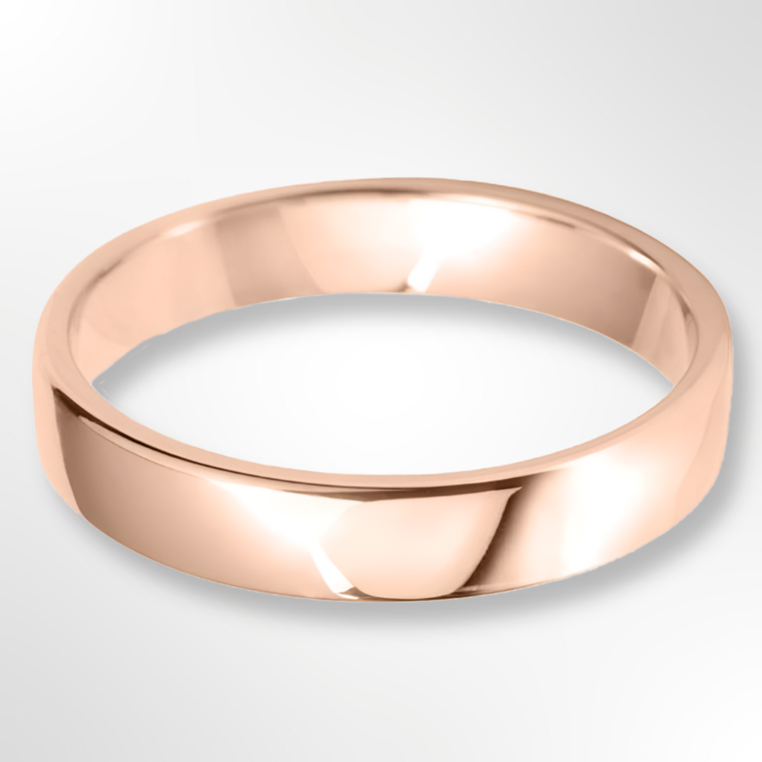 Light Cushion Profile Wedding Ring Rose Gold 4.0mm
