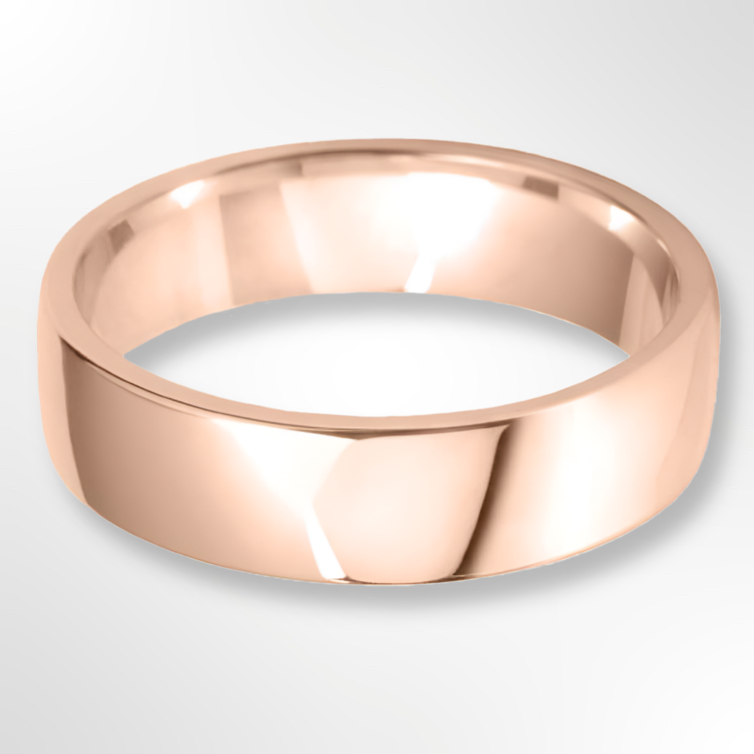Light Cushion Profile Wedding Ring Rose Gold 5.0mm