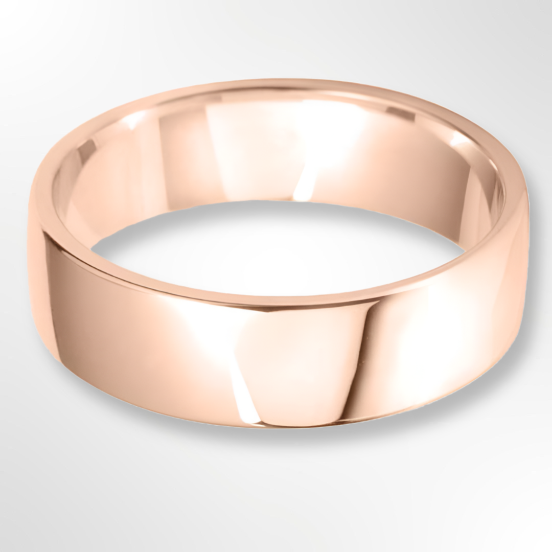 Light Cushion Profile Wedding Ring Rose Gold 6.0mm
