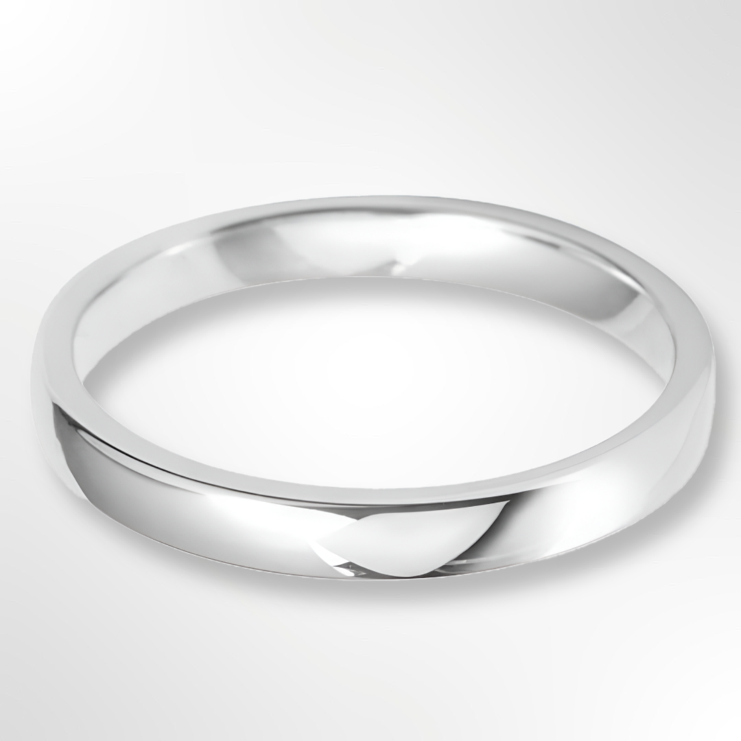 Light Cushion Profile Wedding Ring White Gold 2.5mm