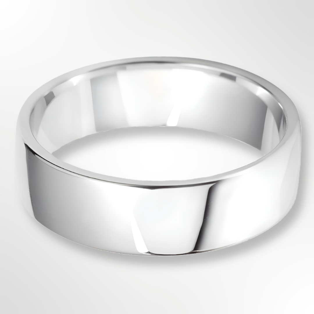 Light Cushion Profile Wedding Ring White Gold 5.0mm