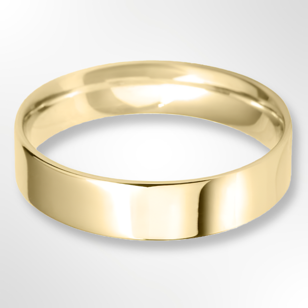 Light Flat Court Wedding Ring Gold 5.0mm