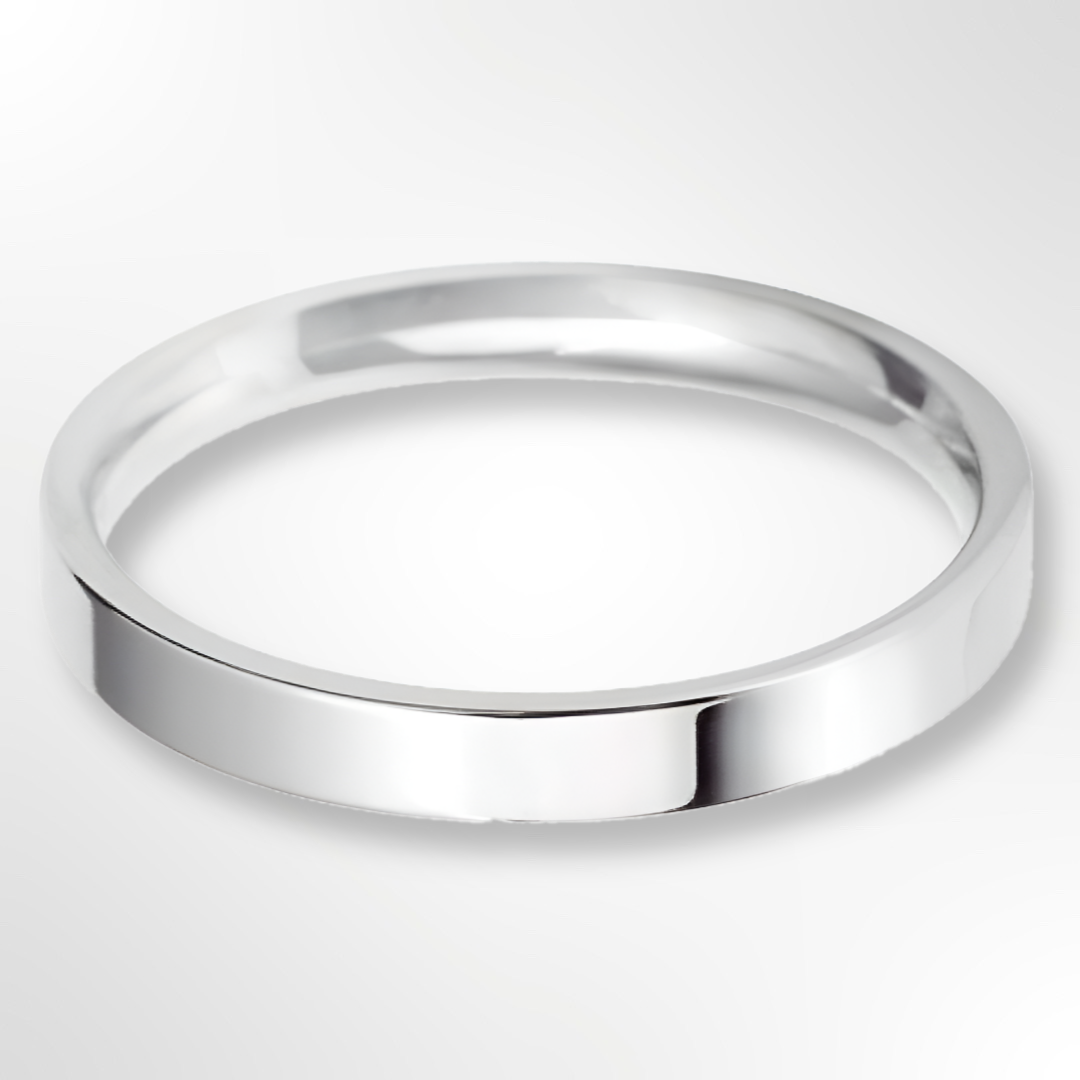 Light Flat Court Wedding Ring Platinum 2.5mm